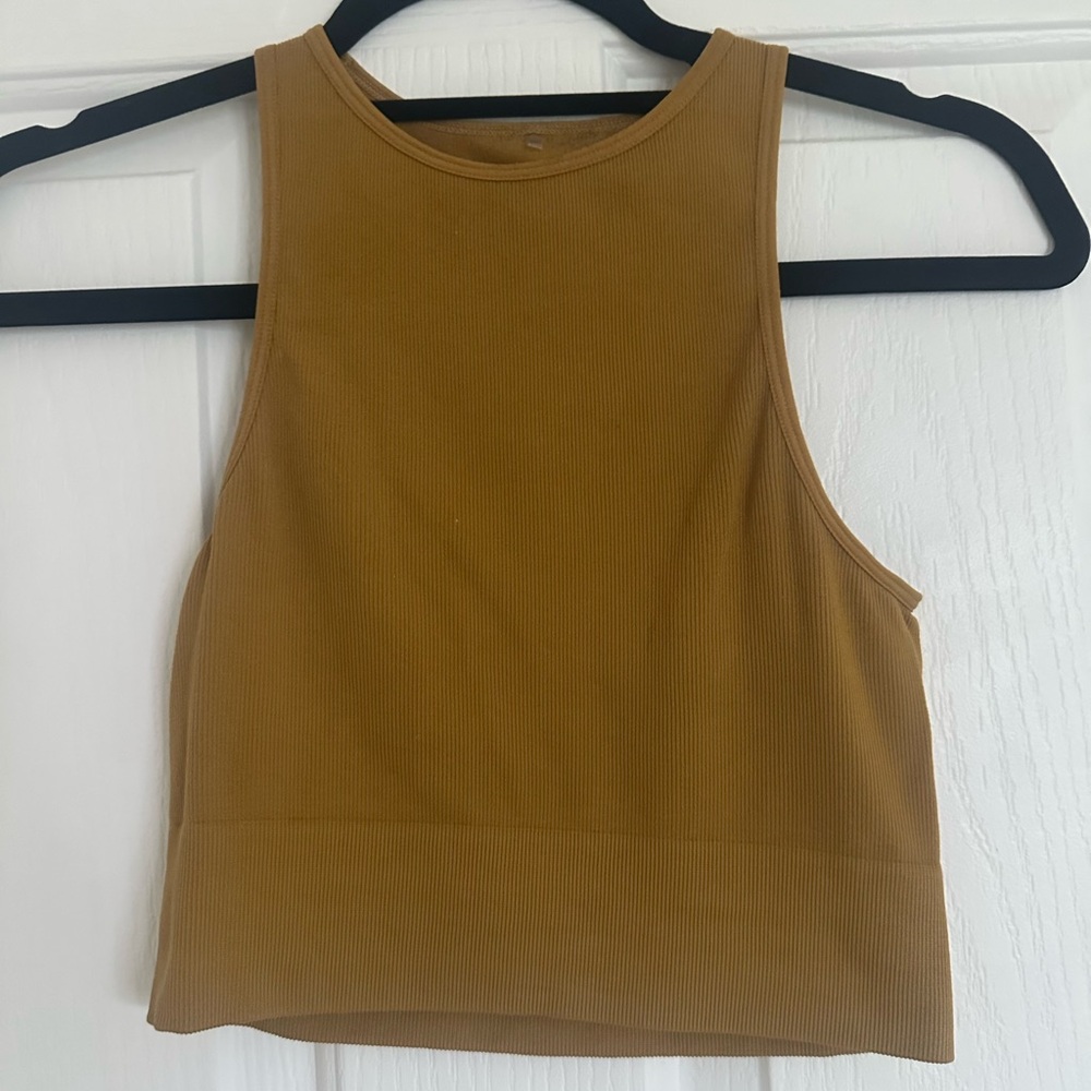 Dynamite Mustard Yellow Crop Top - Picture 3 of 4